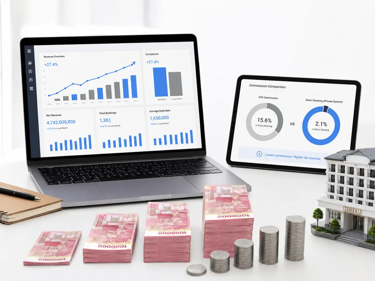 Simulasi ROI penghematan hotel dengan Private Digital System